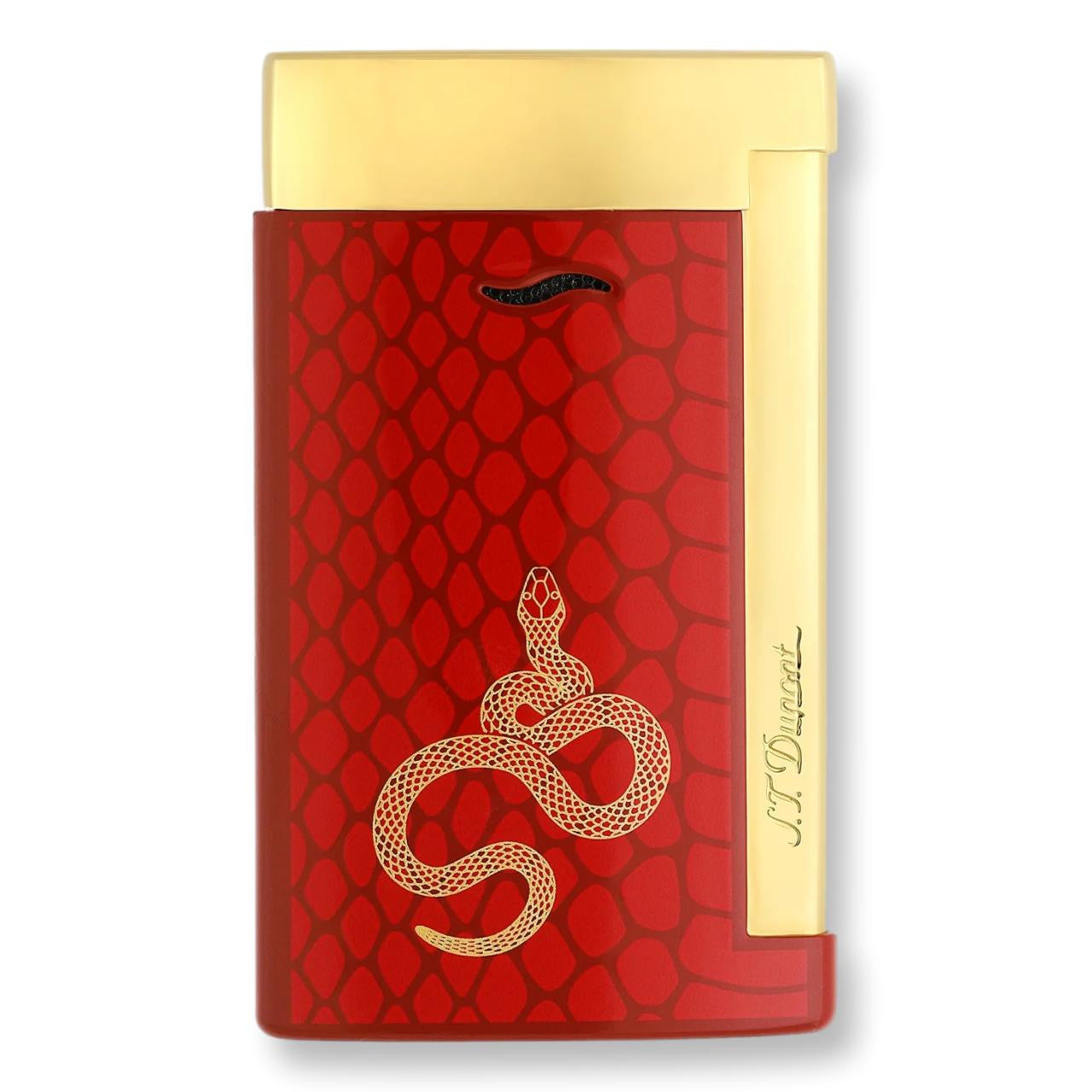 dupont cigarette lighter S.T. Brown and Gold and Cutter Combo Set Dupont lighter with the famous sound which is created when the cap is opened and is immediately recognised by connoisseurs S.T. Dupont Cigar Lighters Sunburst