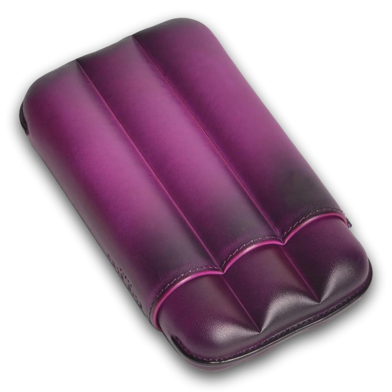 Elie Bleu Patina Leather 3-Finger Soft Cigar Cases