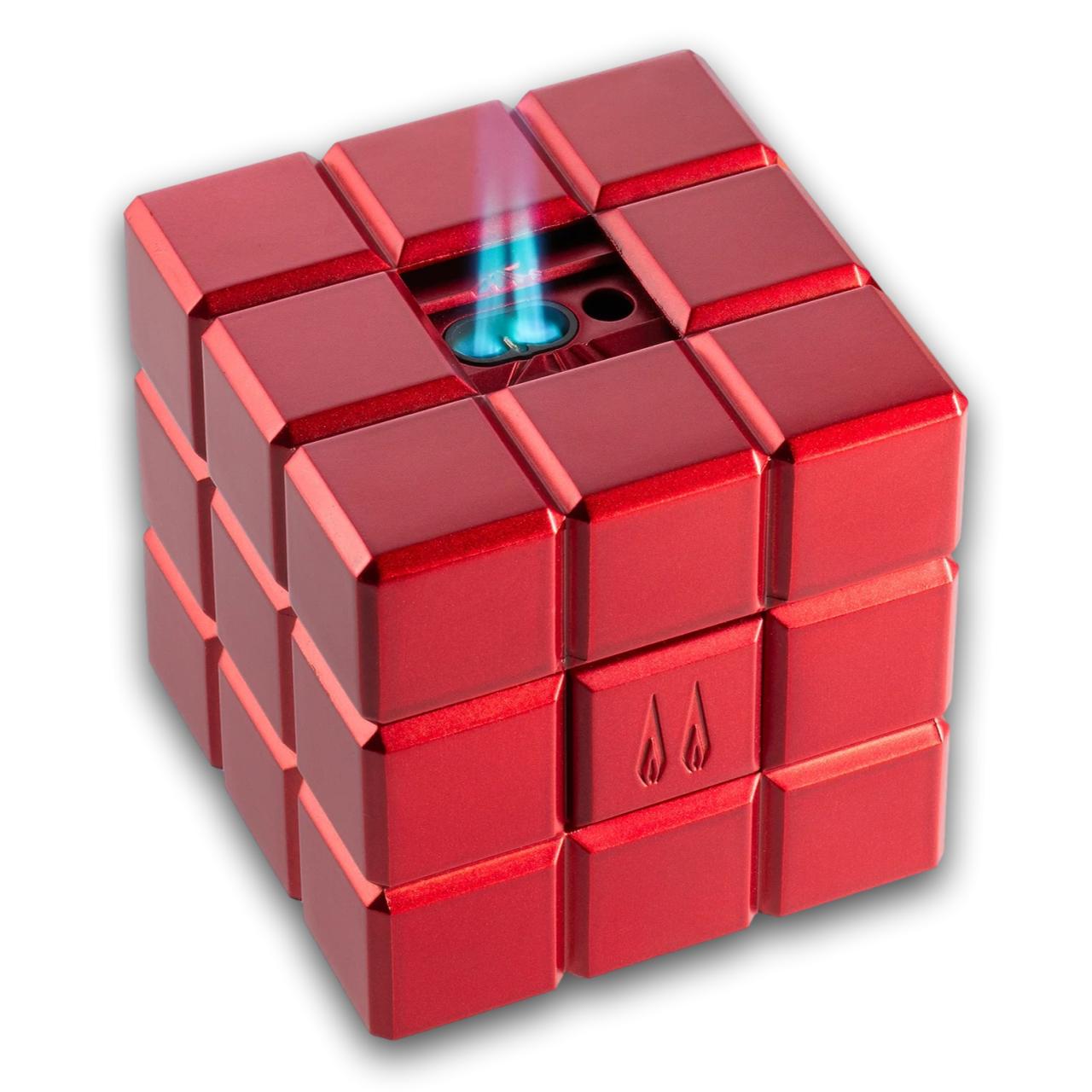 Colibri Heritage Cube Dual Soft and Torch Flame Tabletop Cigar Lighters