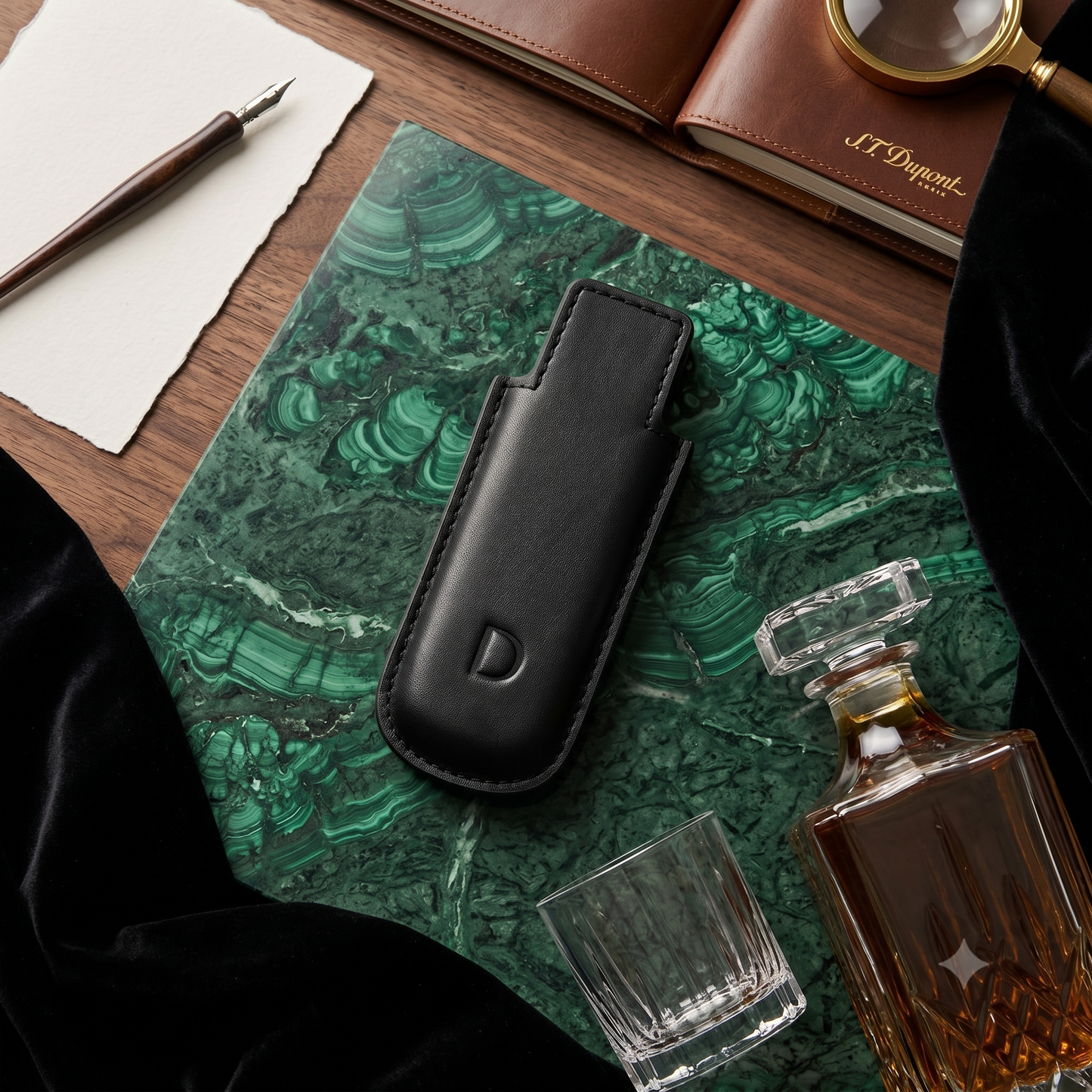 S.T. Dupont Soft Leather Twiggy Lighter Case - Lifestyle Image