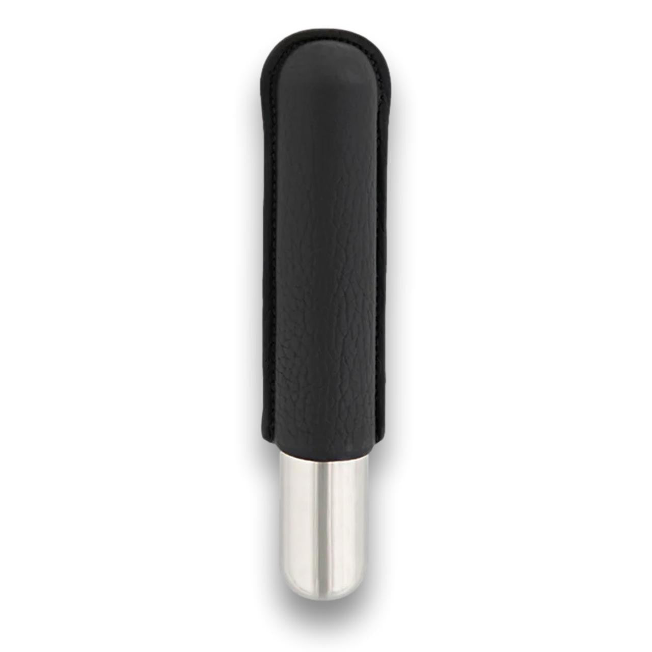 S.T. Dupont Leather and Chrome Metal 1-Finger Hard Cigar Cases - Black and Chrome - Back Side
