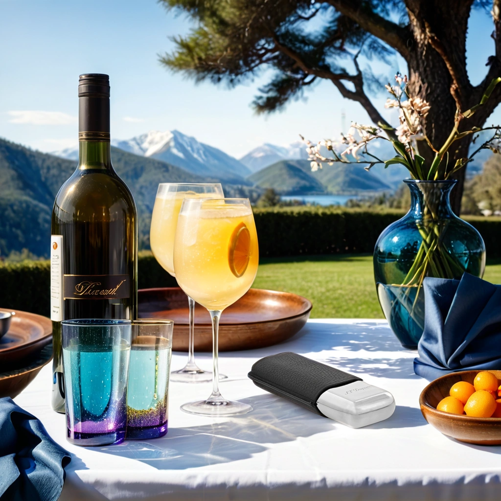 S.T. Dupont Leather and Chrome Metal 2-Finger Hard Cigar Cases - Black and Chrome - Lifestyle