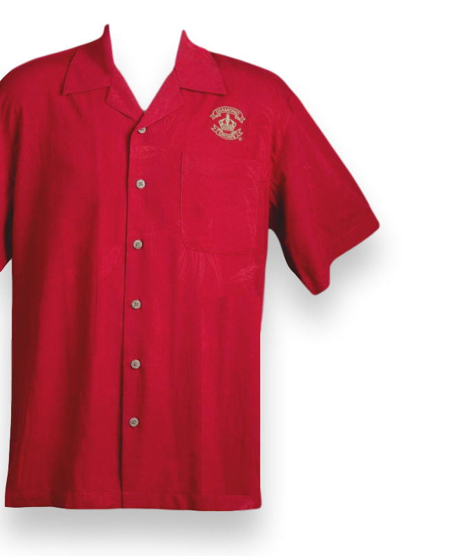 Diamond Crown Red Cubavera Shirt