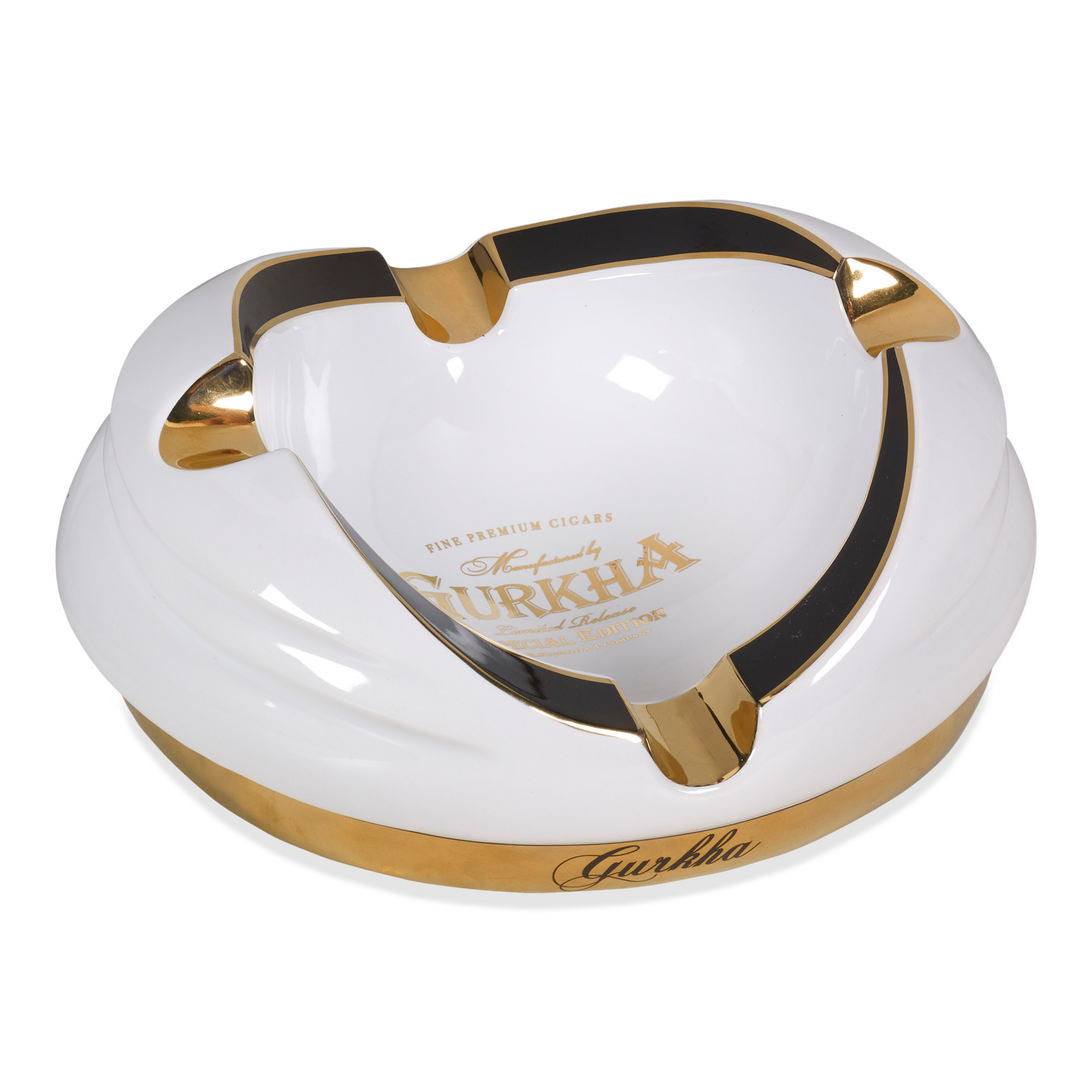 Gurkha Ceramic 4-Cigar Ashtray - White