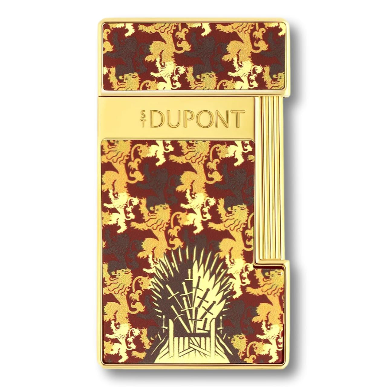 S.T. Dupont Game of Thrones Lannister Slimmy Torch Flame Single Jet Cigar Lighter - Front Side
