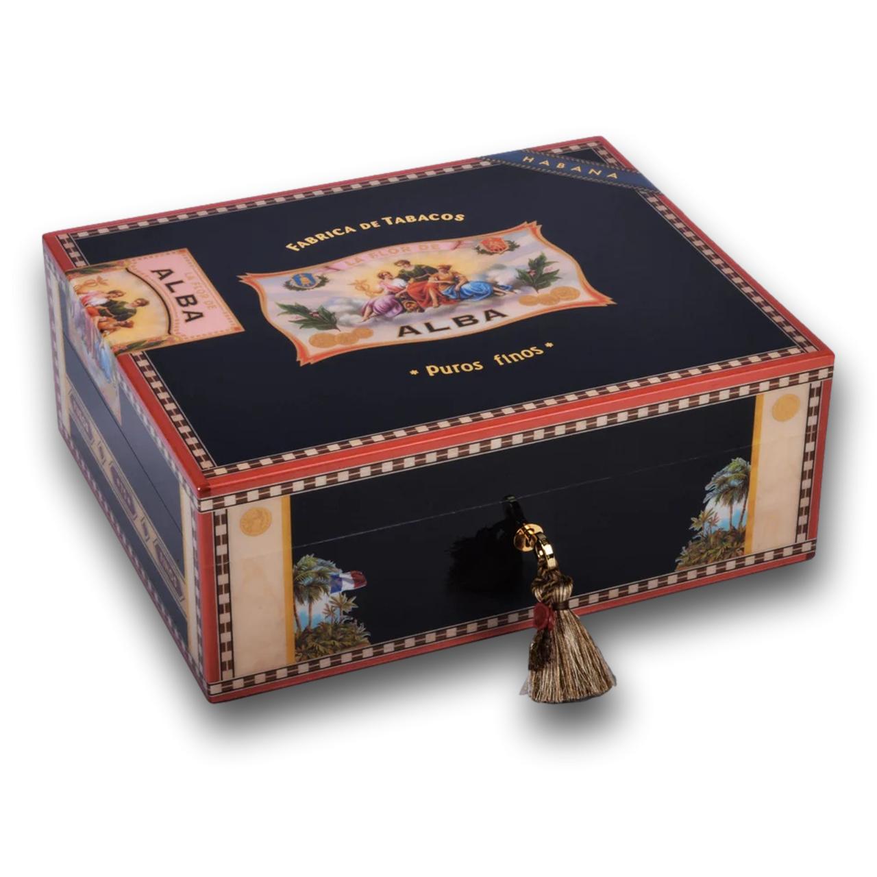 Elie Bleu Alba 75-Cigar Desktop Humidor