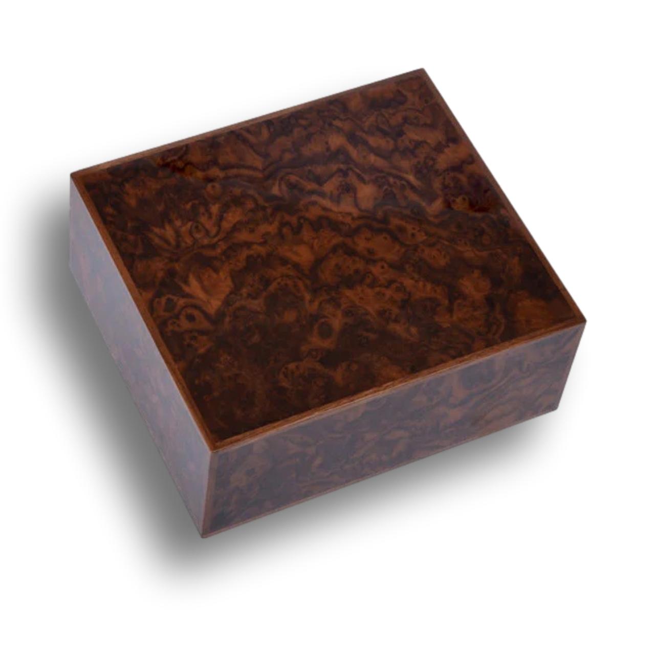 Elie Bleu Walnut Burl Classic Wood 50-110 Cigar Desktop Humidor