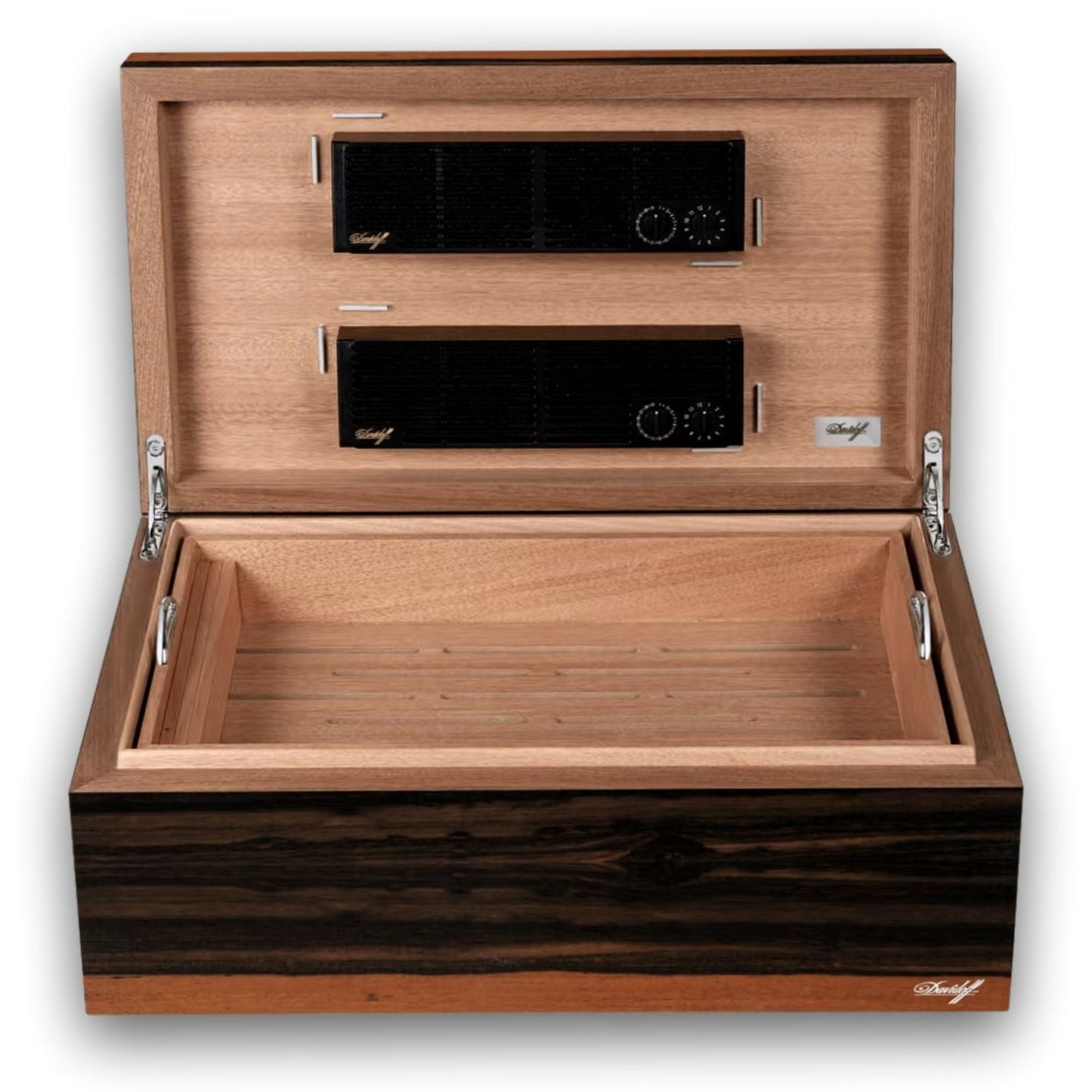 Davidoff Ebony Grande 140-Cigar Desktop Humidor -Open lid