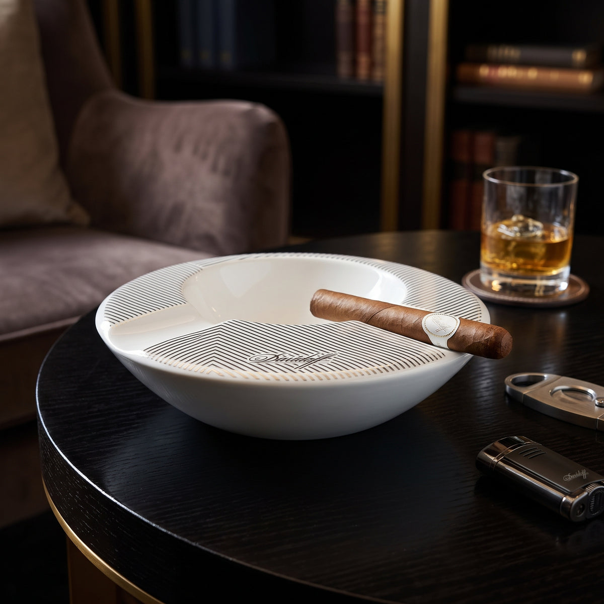 Davidoff Round Porcelain Cigar Ashtray - Lifestyle