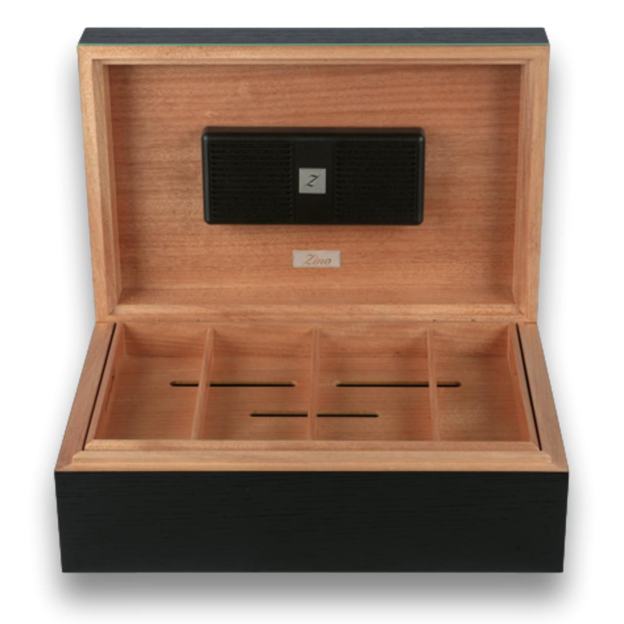 Zino Davidoff Z80 80-Cigar Desktop Humidors - Black & Mint - Lid Flipped Open