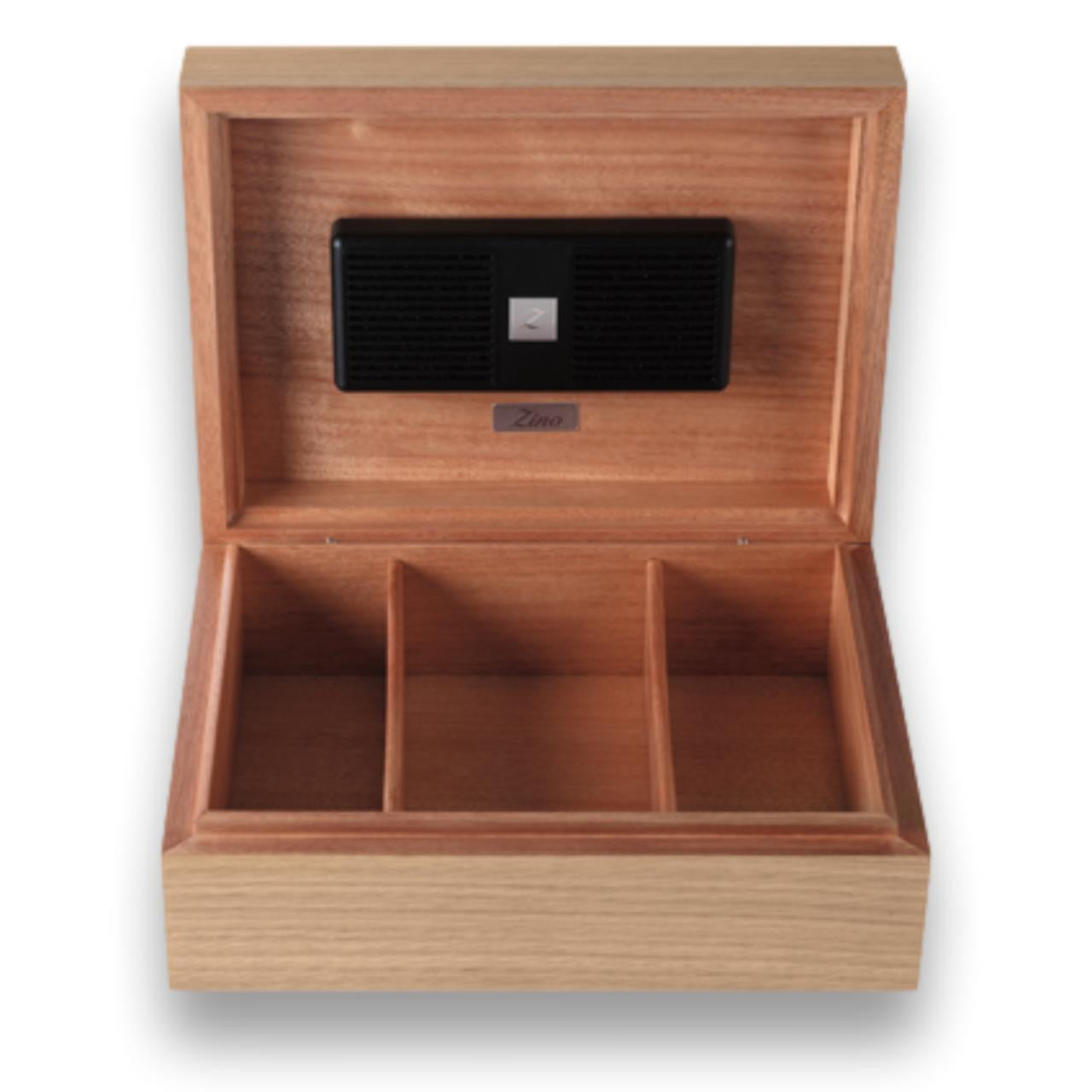 Zino Davidoff Z60 60-Cigar Desktop Humidors - Oak - Lid Flipped Open
