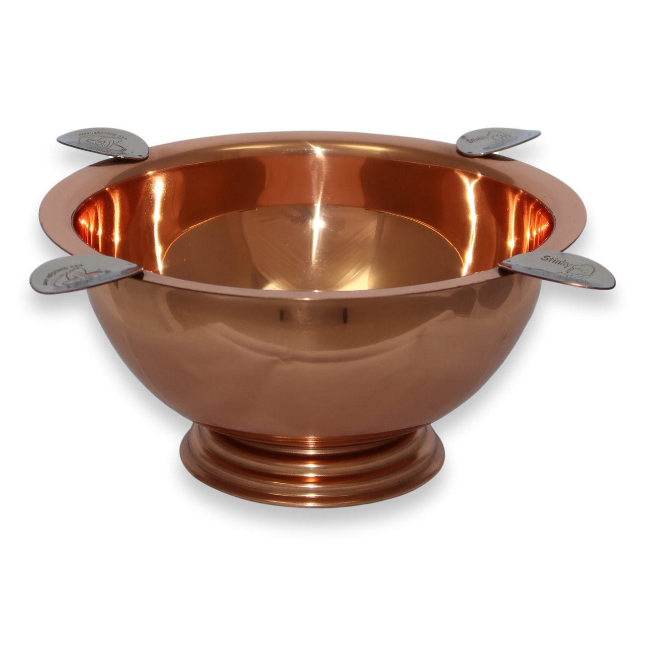 Stinky Cigar World Famous Original Metal 4-Cigar Ashtray - Copper Plated - Exterior Front