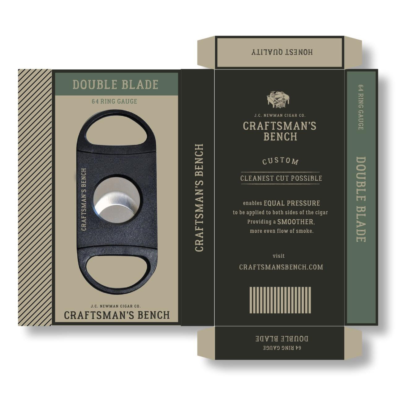 Craftsmans Bench Black Double Blade Cigar Cutter - Product Gift Box