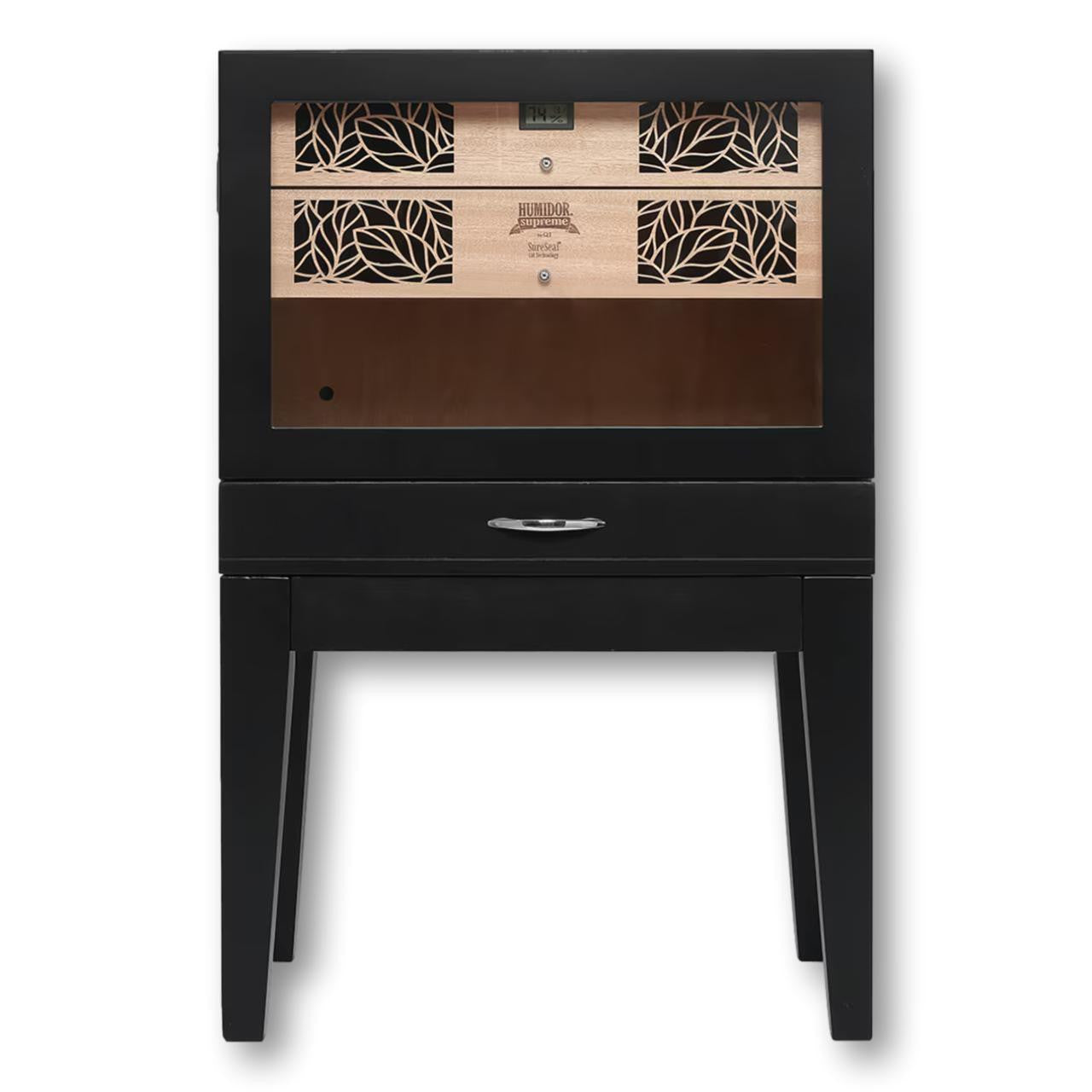 Humidor Supreme Balthazar II End Table 1,024-Cigar Humidors - Black Oak - Front