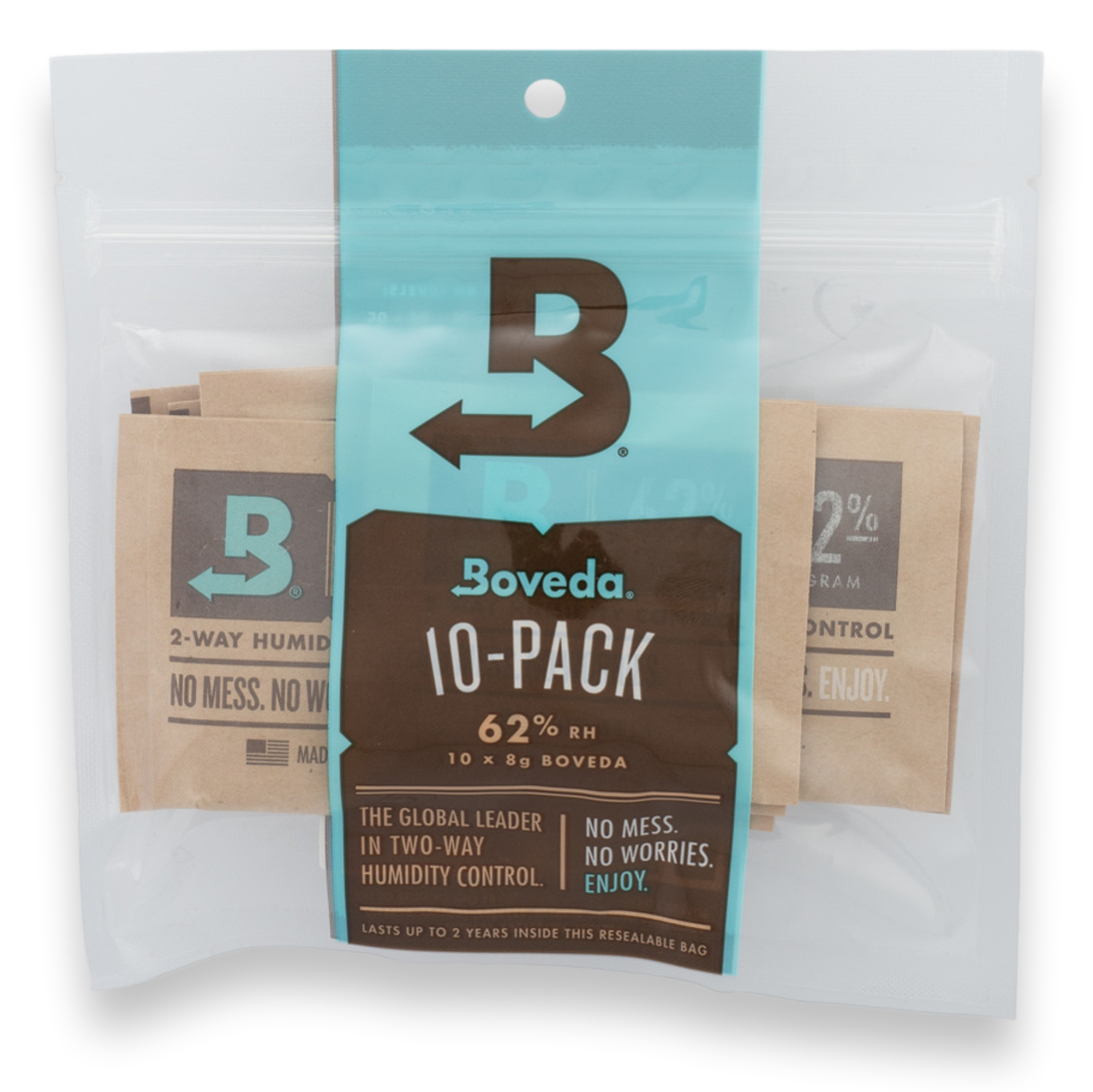 Boveda 62% Humidity Packs - 10-Count, Small 8g  - Packaging - Exterior - Front