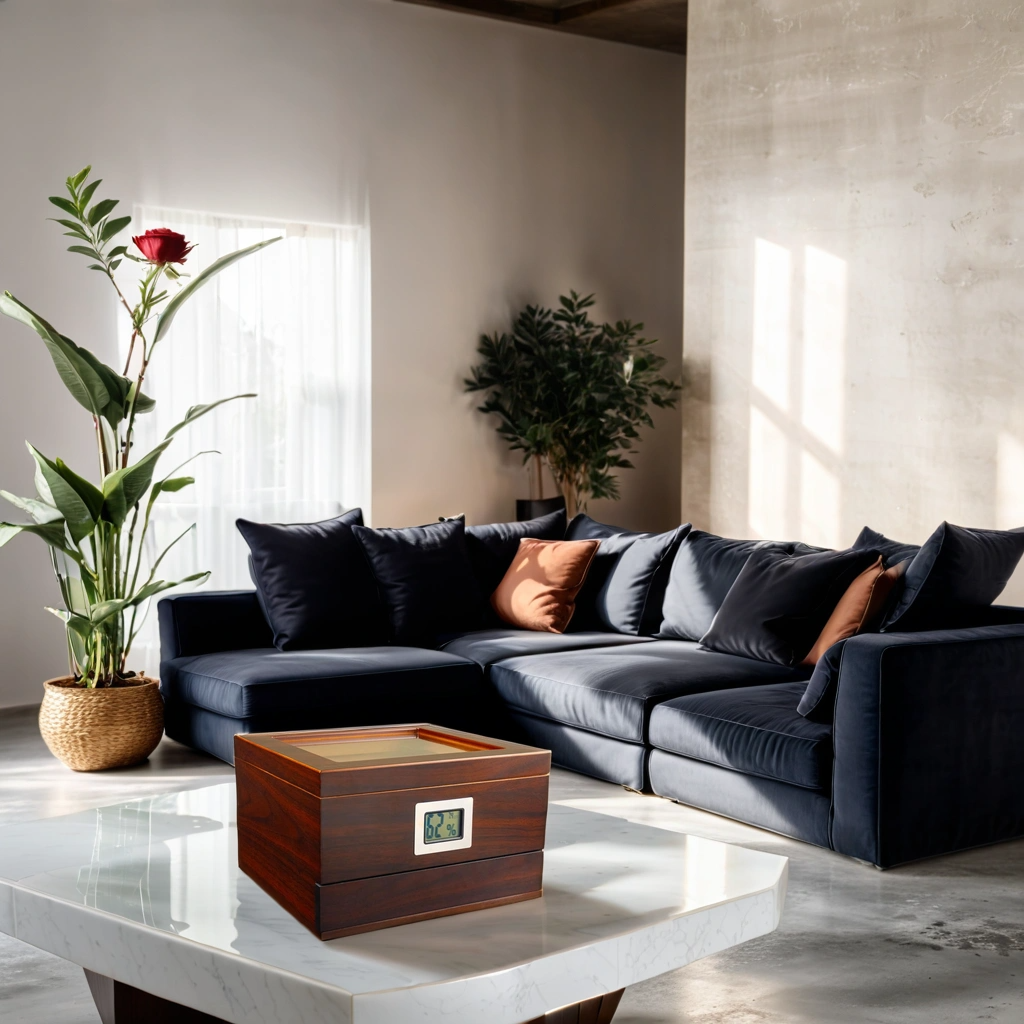 Craftsmans Bench Vista 30-Cigar Desktop Humidor - Lifestyle