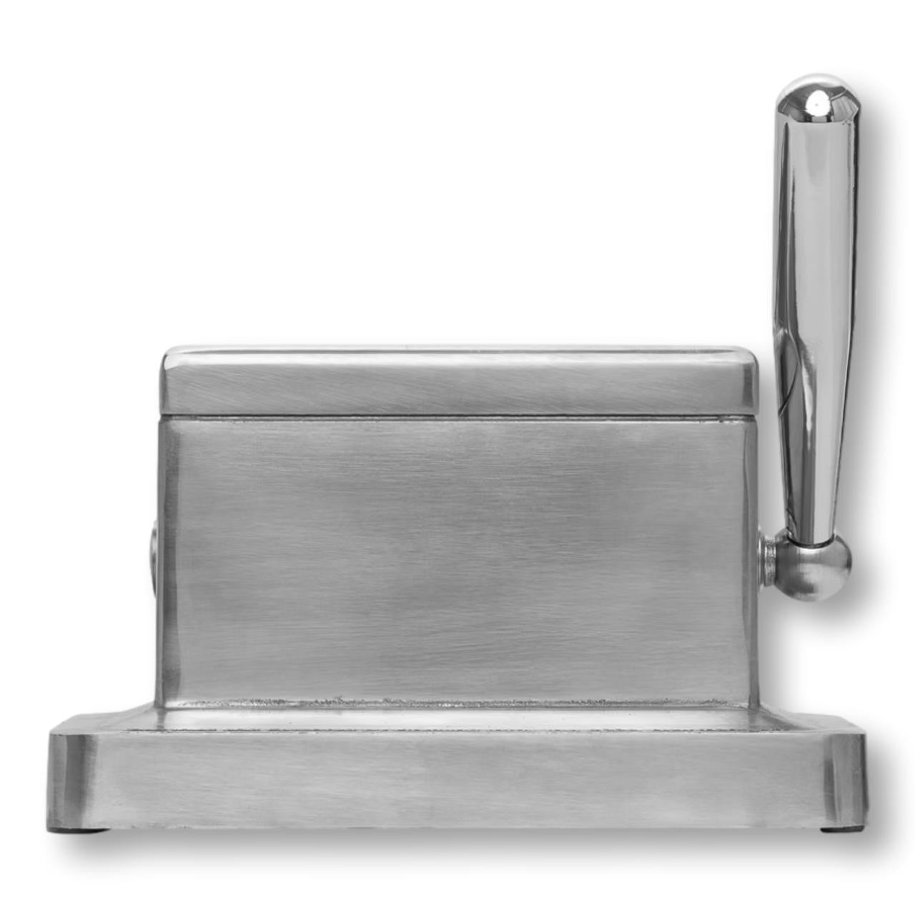 Quality Importers 60 Ring Gauge Stainless Steel Table Top Cigar Cutter - Side 1 Details