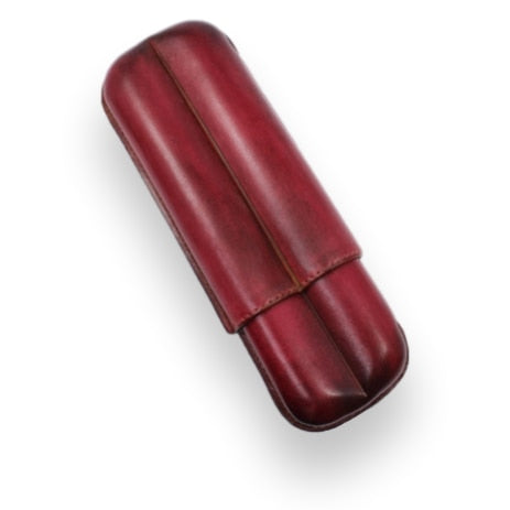 Elie Bleu Bordeaux Patina 2-3 Cigar Leather Case
