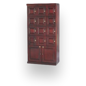 Quality Importers Mahogany Cigar Locker Wall Cabinet
