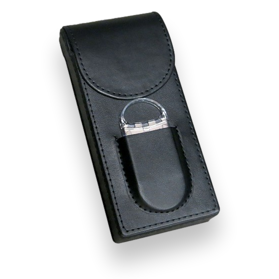 Prestige Magnetic Leather 3-Finger Cigar Cases - with Fliptop Enclosure