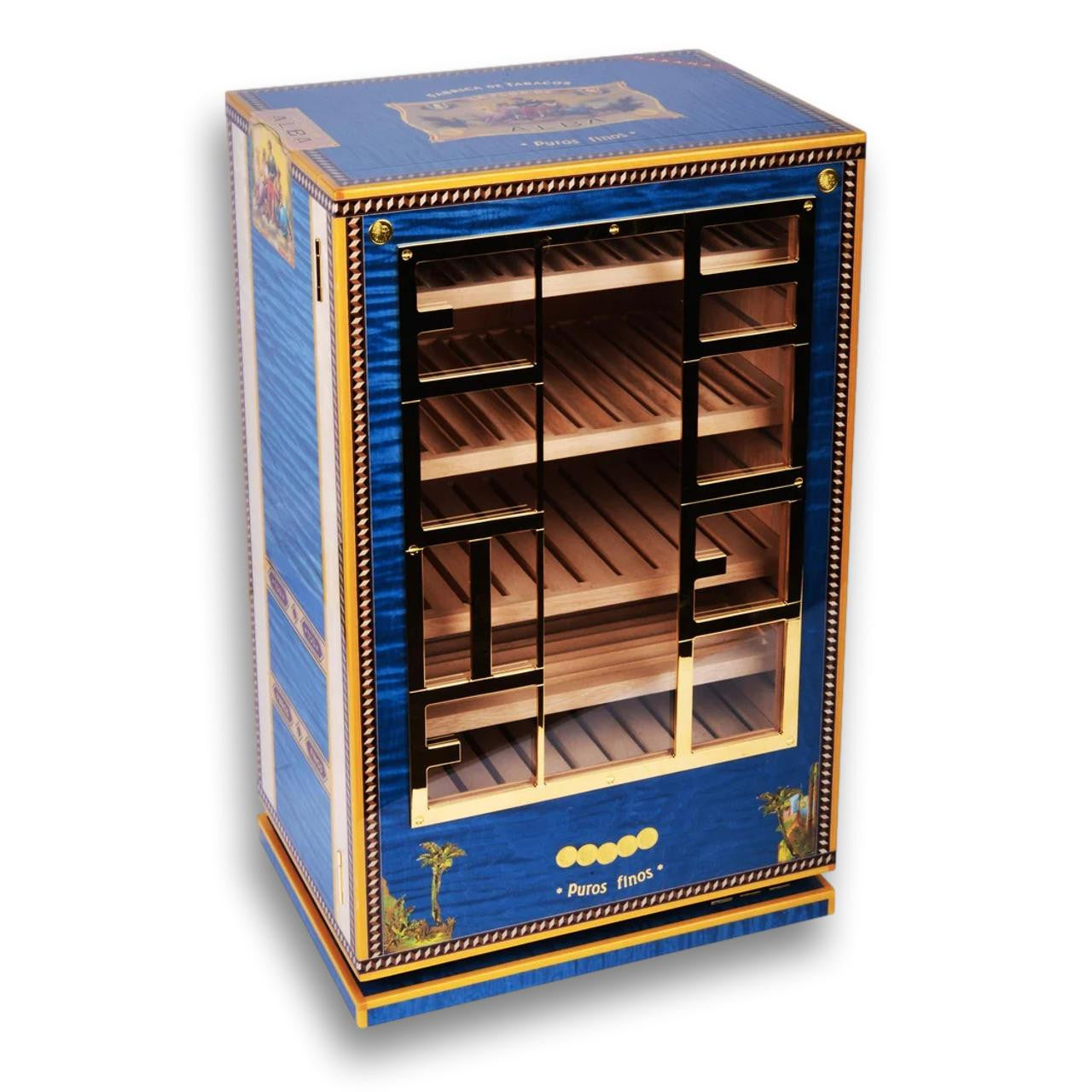 Elie Bleu Alba 150-Cigar Cabinet Humidor - Blue - Main Image - Exterior