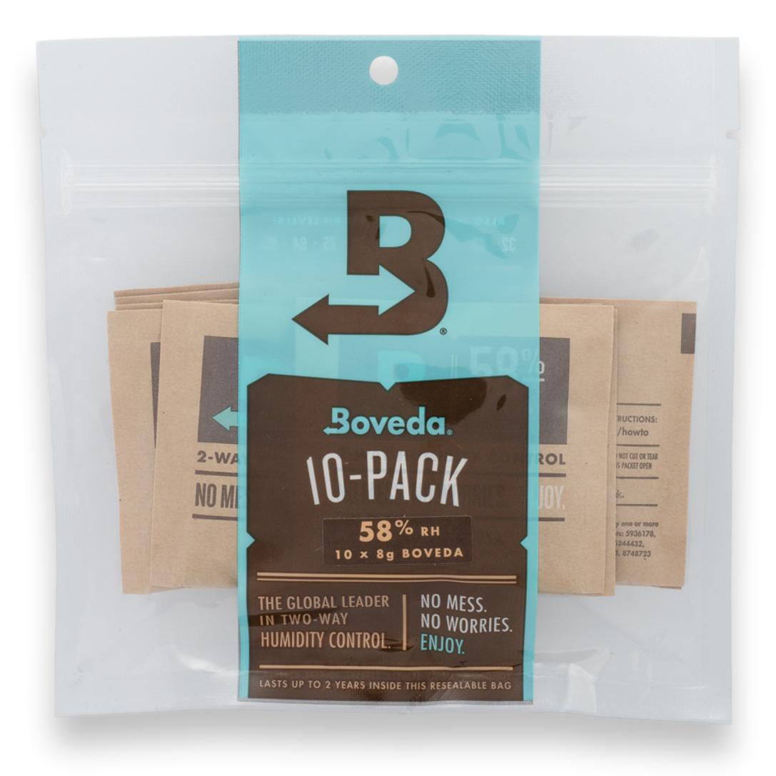 Boveda 58% Humidity Packs - 10-Count, Small 8g  - Packaging - Exterior - Front