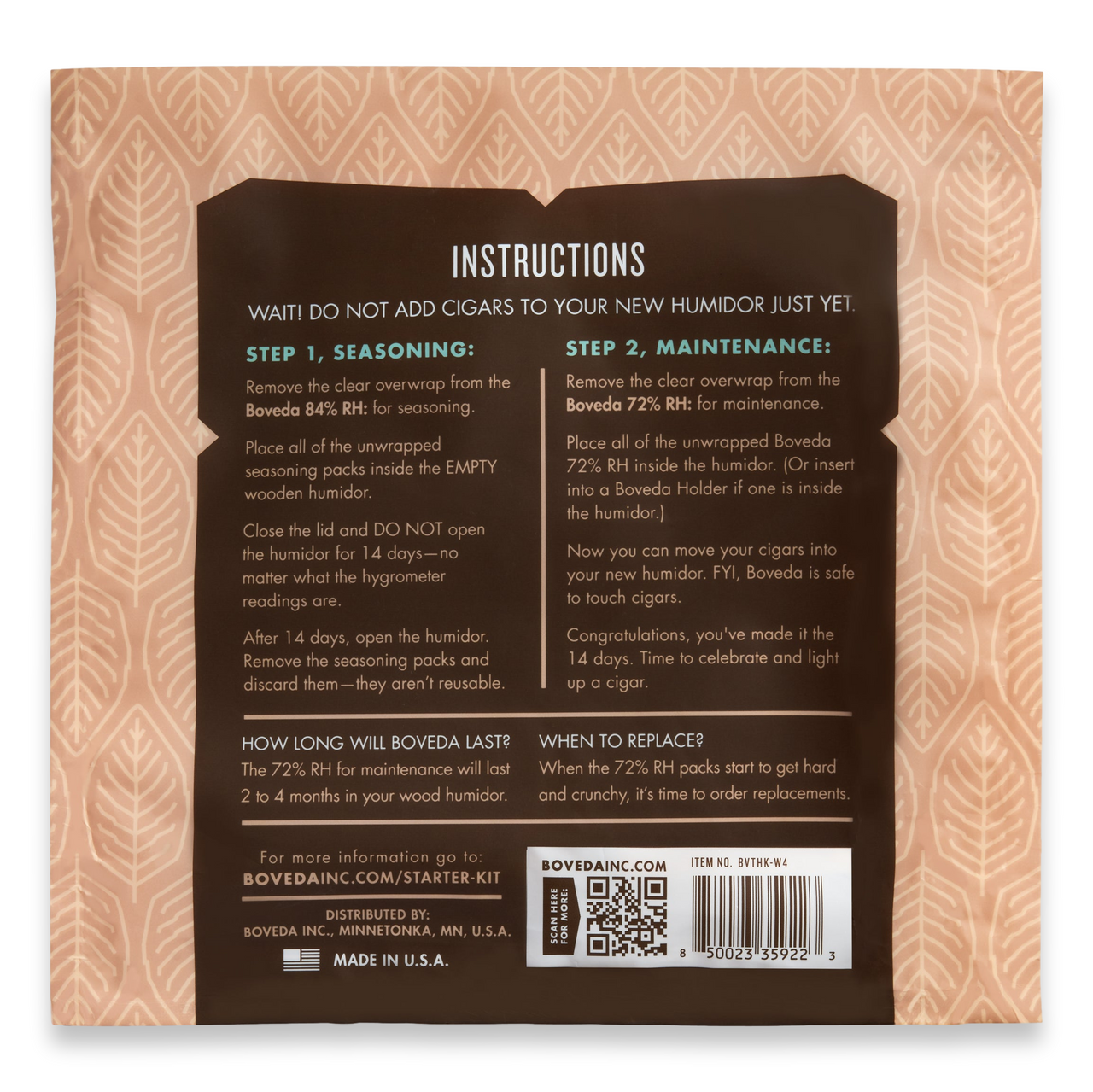 Boveda Starter Kit for 100-Cigar Humidors - Exterior Back Single Pack