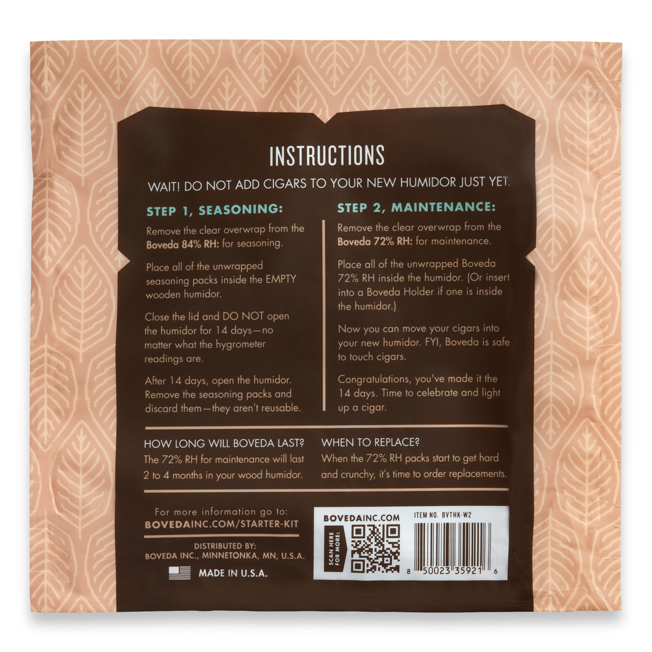 Boveda Starter Kit for 50-Cigar Humidors - Exterior Back Single Pack