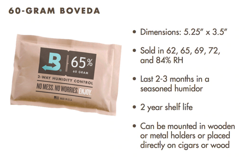Boveda 65% RH Humidity 12-Pack, Large 60 gram (BV-HDF-65-12PK-60G)