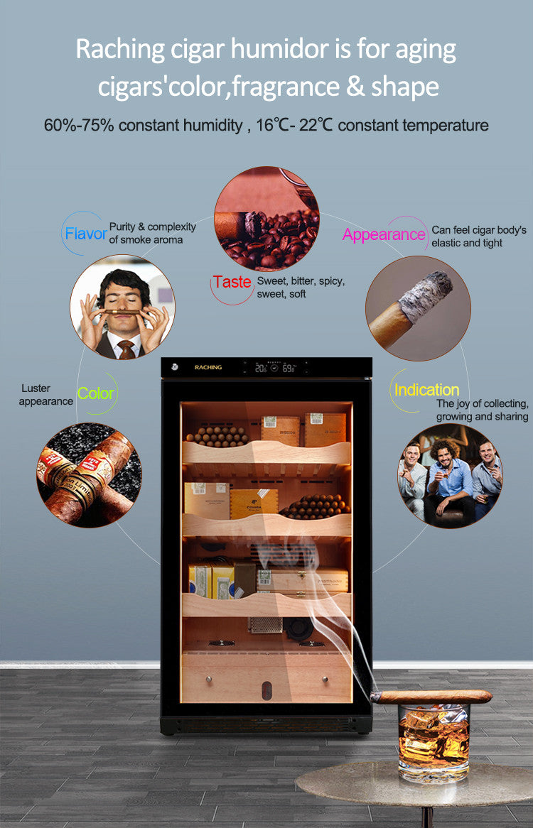 Raching C150A Climate Control Black Wood 400-Cigar Electric Humidor Specifications