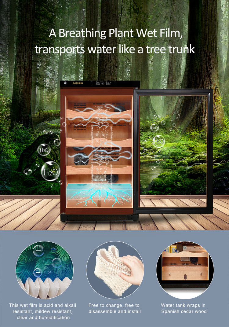 Raching C150A Climate Control Black Wood 400-Cigar Electric Humidor Specifications