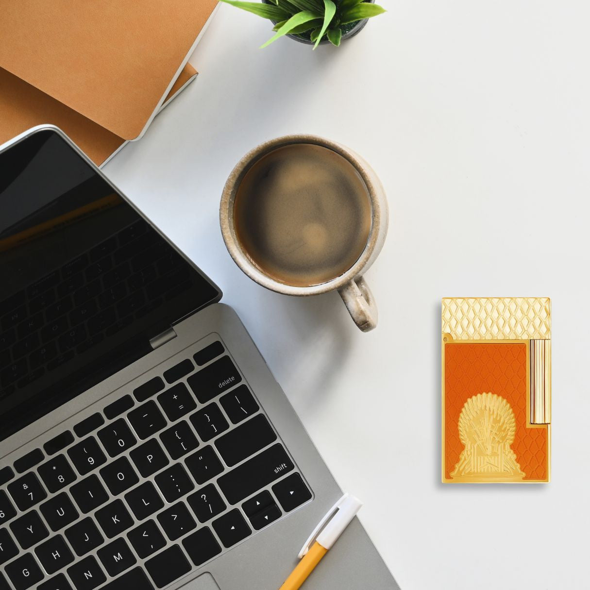 S.T. Dupont Game of Thrones Fire Line 2 Double Soft Flame Cigar Lighter - Flatlay