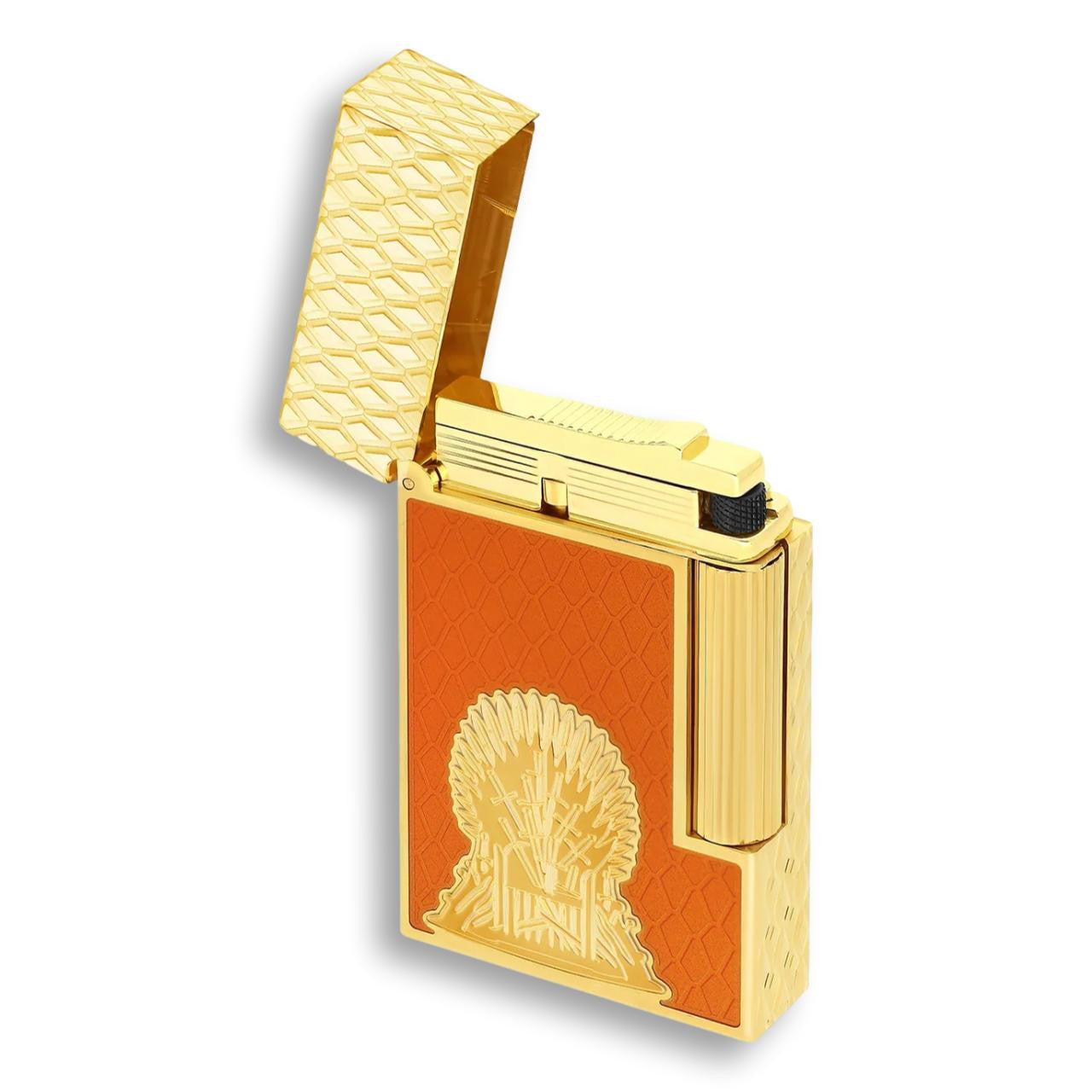S.T. Dupont Game of Thrones Fire Line 2 Double Soft Flame Cigar Lighter - Lid Flipped Open
