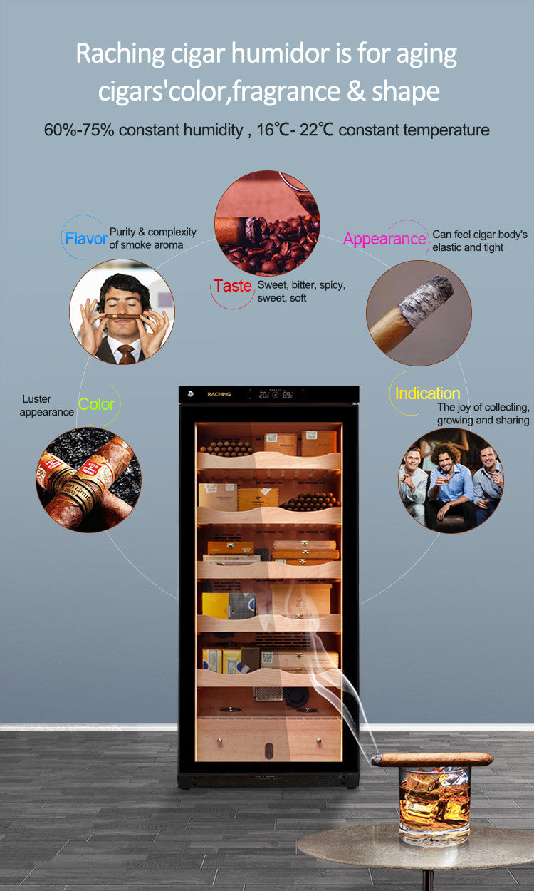 Raching C230A Climate Control Black Wood 900-Cigar Electric Humidor Specifications