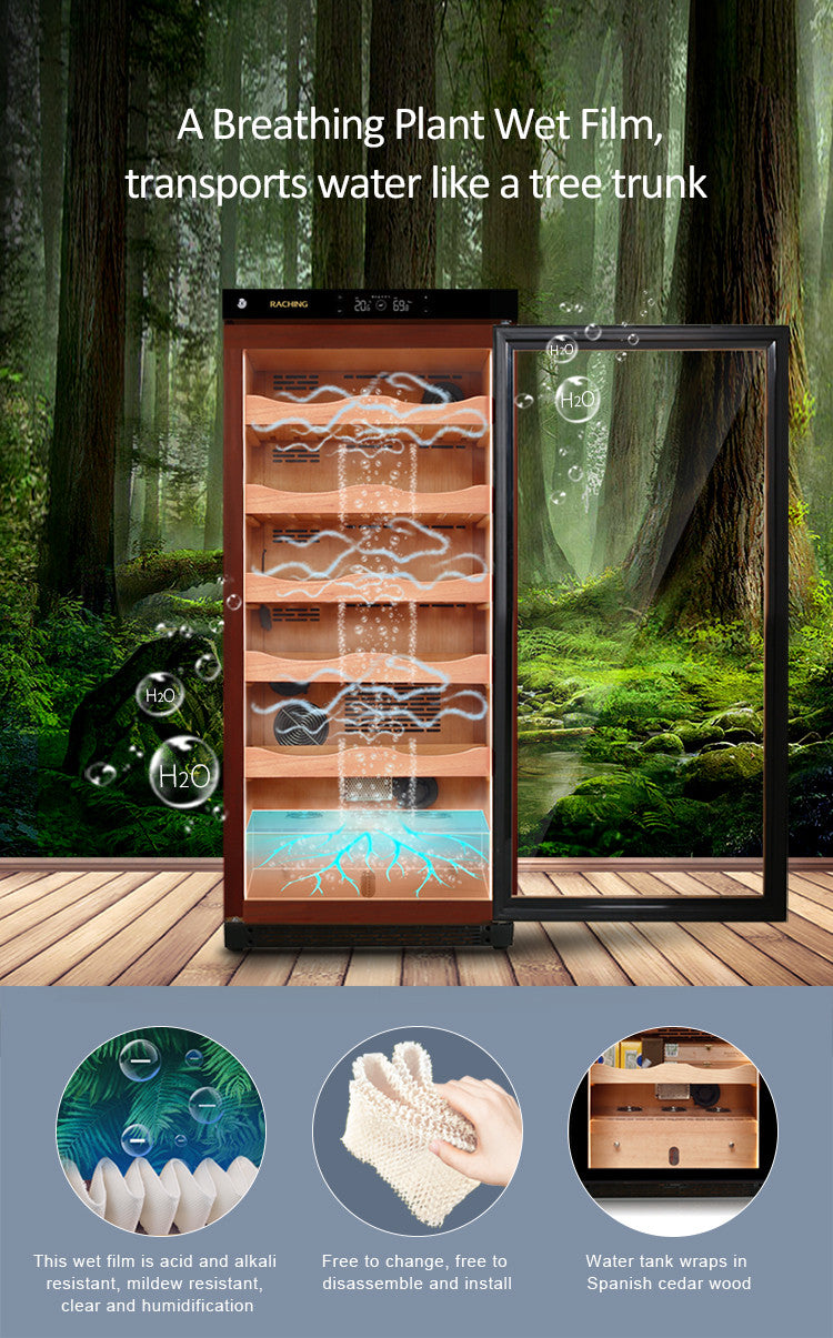 Raching C230A Climate Control Black Wood 900-Cigar Electric Humidor Specifications