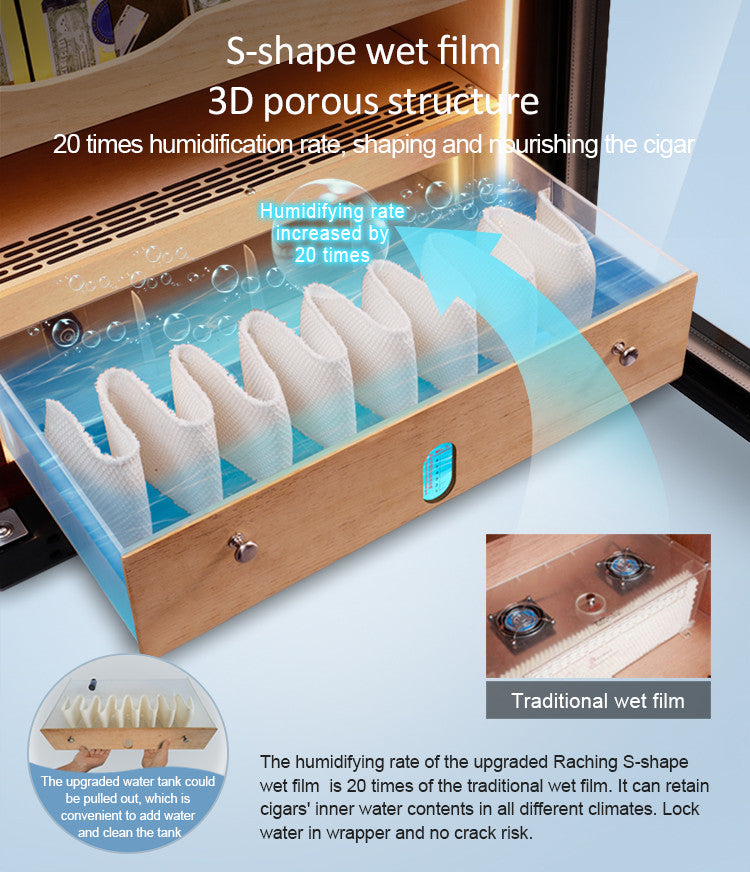 Raching C330A Climate Control Black Wood 1,300-Cigar Electric Humidor Specifications