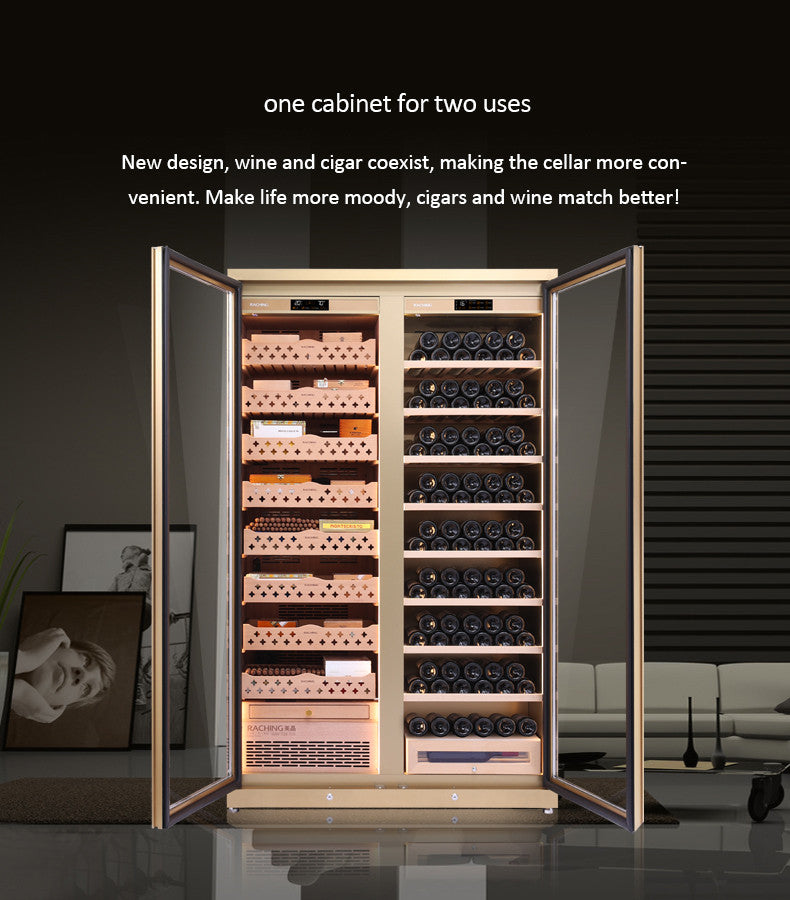 Raching CD1200 Climate Control Stainless Steel Double Door 3,200-Cigar Electric Humidor Specifications