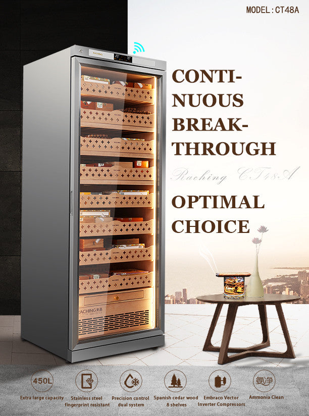 Raching CT48A Climate Control Silver Stainless Steel 4,000-Cigar Electric Humidor Specifications