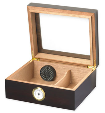 Capri Mahogany Glasstop Desktop Humidor - 50 Cigars