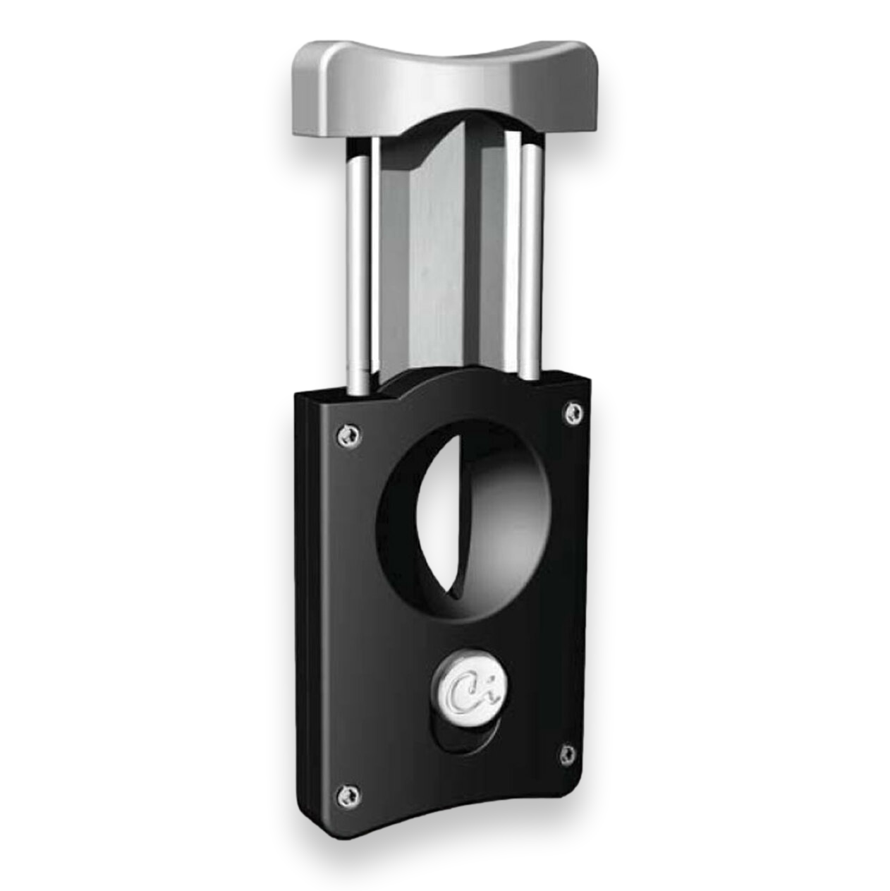 Caseti Wedge V-Cut Cigar Cutter - Black - Exterior Front Open