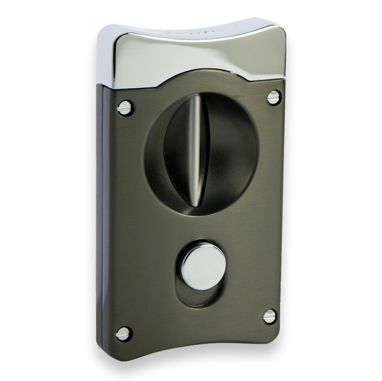 Caseti Wedge V-Cut Cigar Cutter - Gunmetal - Exterior Front