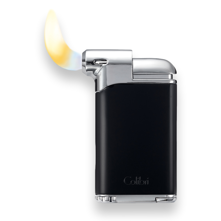 Colibri Pacific Air Soft Flame Cigar Lighter - Black and Chrome - Flame