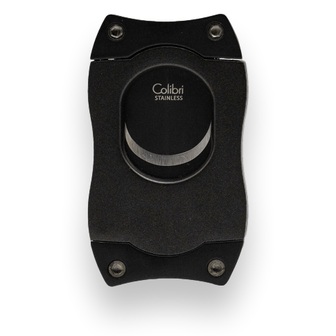 Colibri S-Cut with Black Blades Cigar Cutter - Black - Exterior Back Side