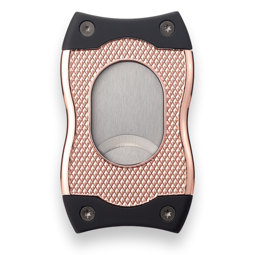 Colibri SV-Cut Cigar Cutter with Straight and V-Cut - Rose and Black - Exterior Back