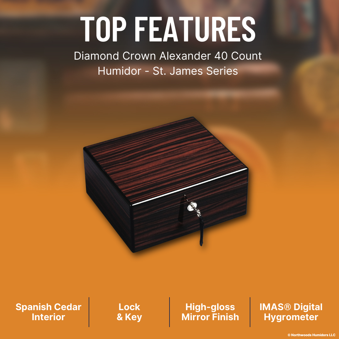 Diamond Crown Alexander 40 Count Humidor - St. James Series