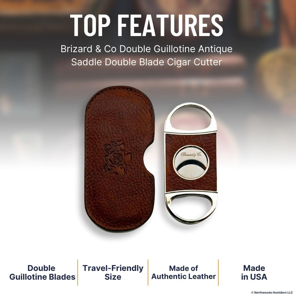 Brizard & Co Double Guillotine Antique Saddle Double Blade Cigar Cutter - Top Features