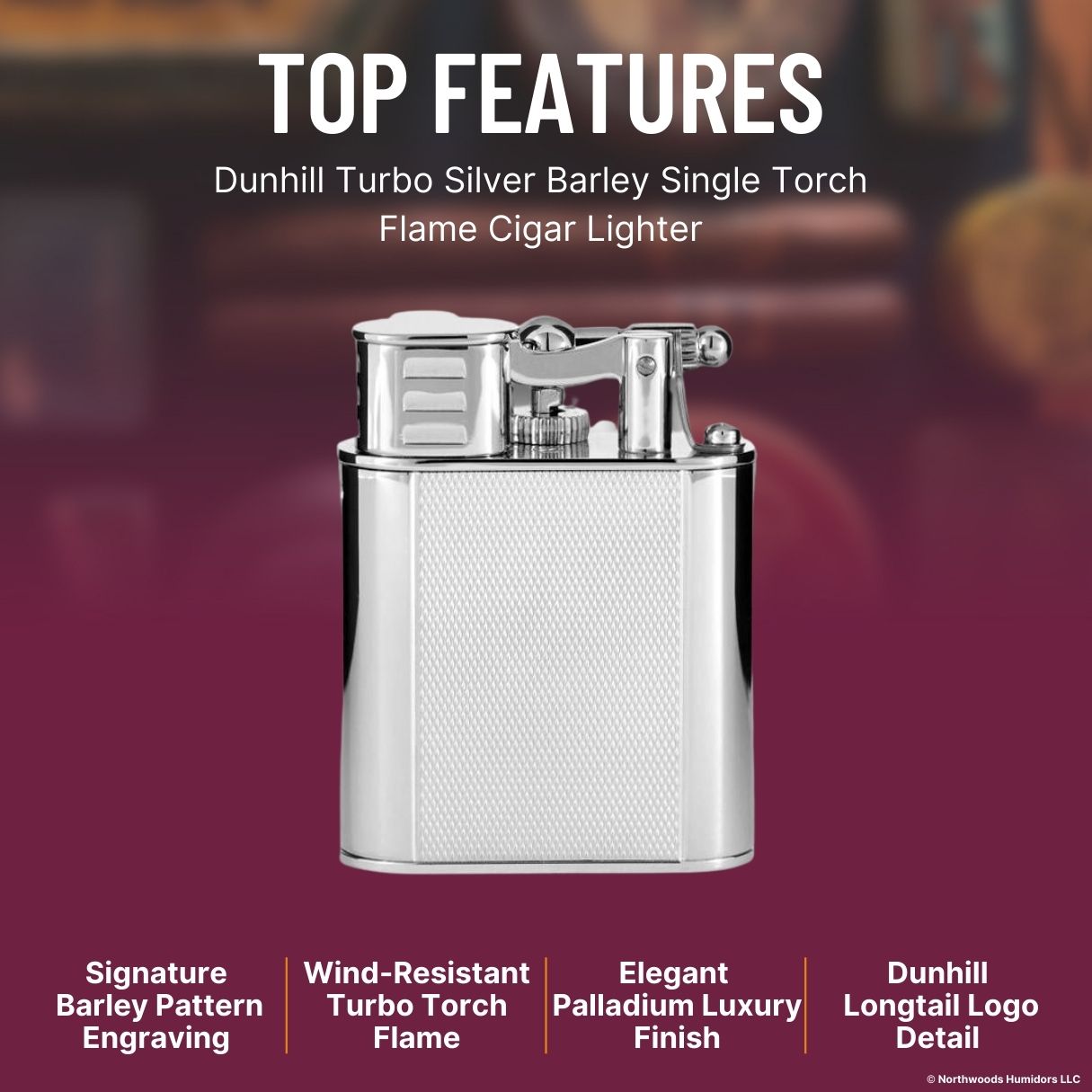 Dunhill Turbo Duke Single Torch Flame Cigar Lighter - Top Features