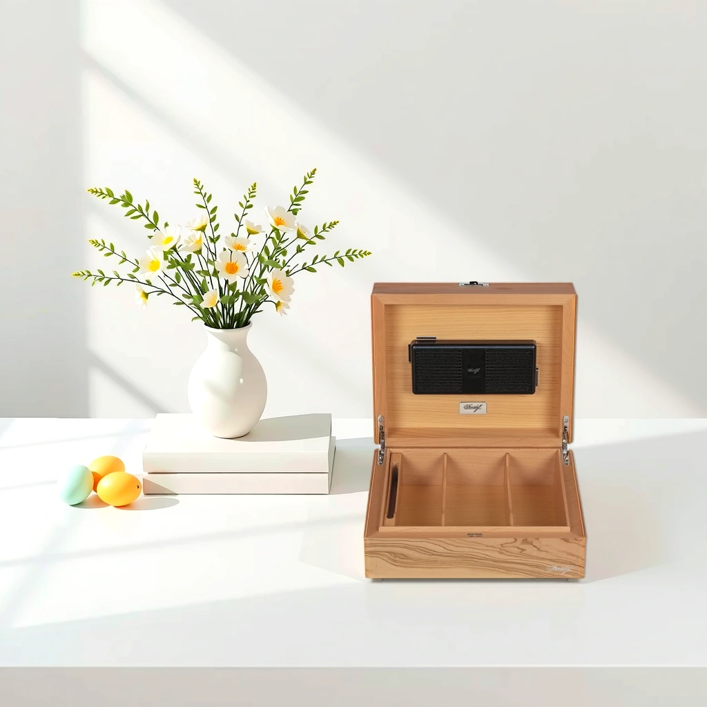 Davidoff Air De Famille Series I Olive Wood Primos 35-Cigar Desktop Humidors - Lifestyle