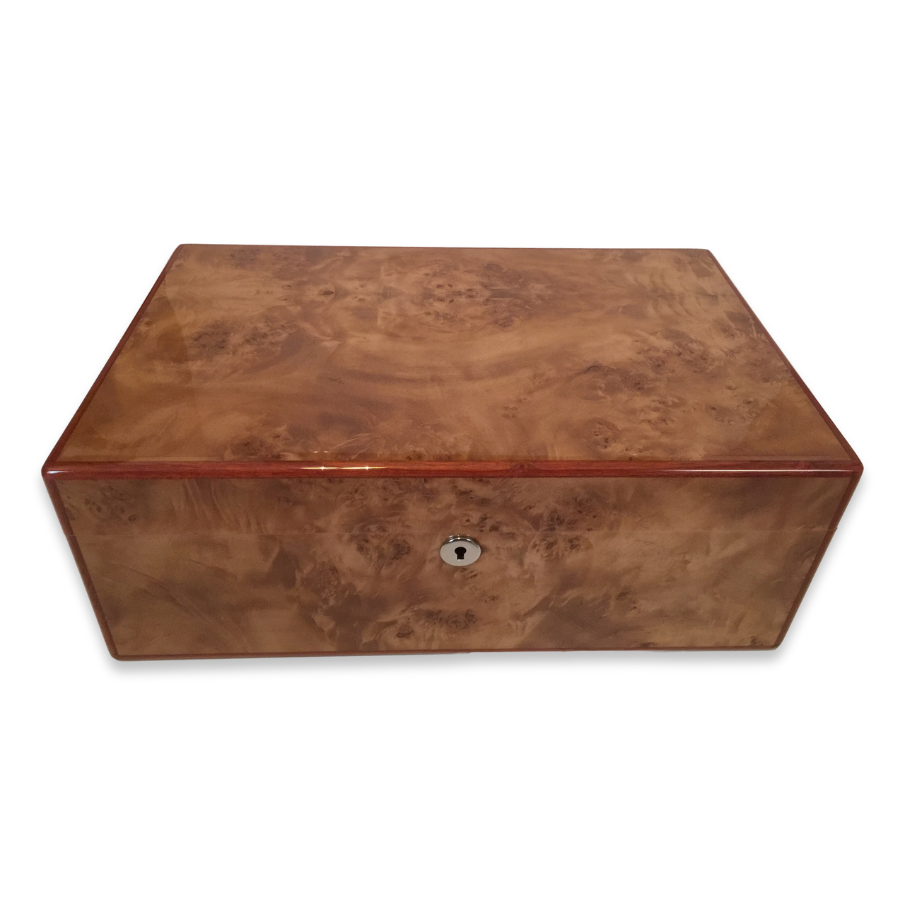 Diamond Crown Wesley 90-Cigar Desktop Humidor - St. James Series (DC-HUM-WESLEY-90) Exterior 1 Key Hole 1