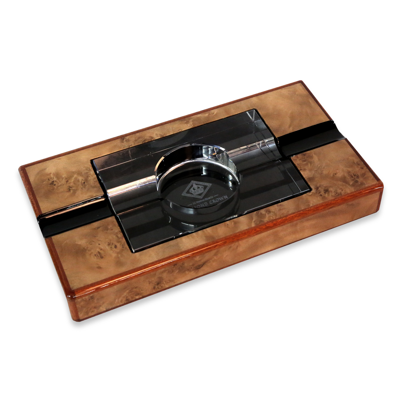 Diamond Crown Wesley Wood 2-Cigar Ashtray - Exterior Front